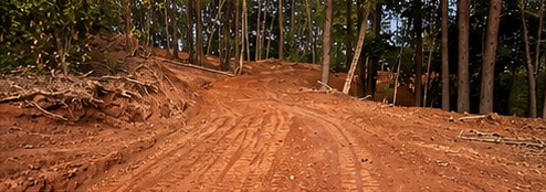 Access road cut complete